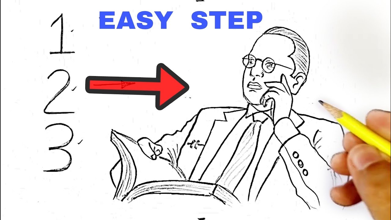 123 number turns into Dr. BR Ambedkar drawing // Easy Ambedkar Drawing
