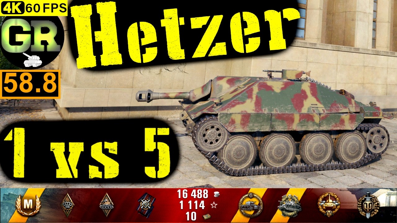 World of Tanks Jagdpanzer 38(t) Hetzer WoT Replay - 8 Kills 1.2K DMG(Patch 1.4.0)
