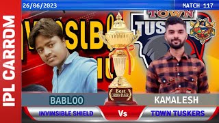 INVINSIBLE SHIELD VS TOWN TUSKERS ( Babloo vs Kamalesh) IPL CARROM SEASON 7