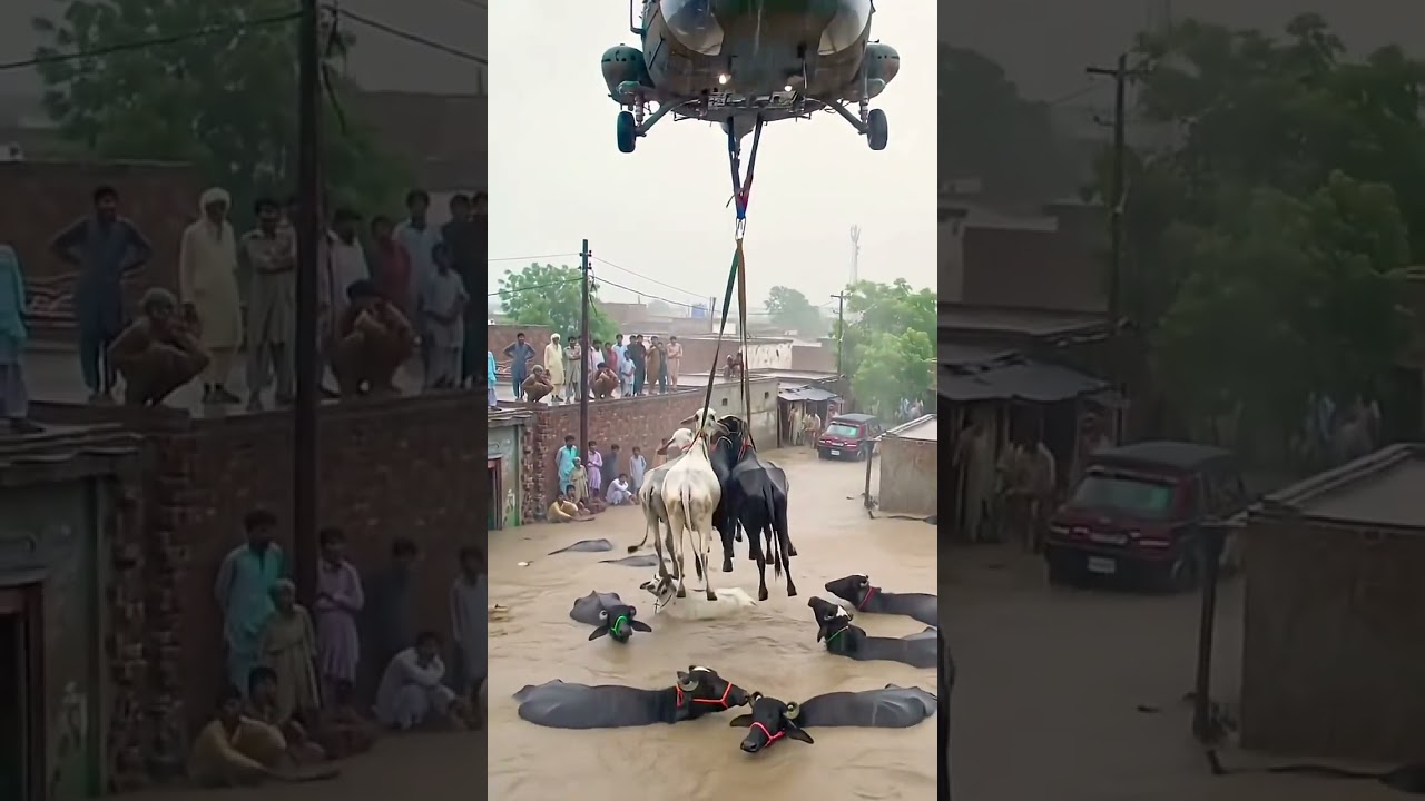 army helicopter rescue cows