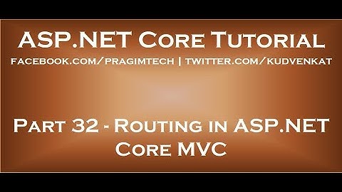 Routering in ASP NET Core MVC