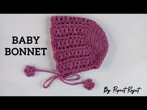 Crochet || Merajut Baby Bonnet || Topi Bayi Rajut || New born || Beginner Crochet || Untuk Pemula