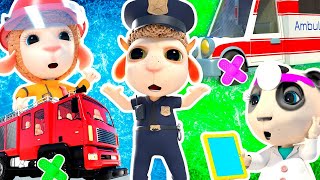 Rescue Team Adventures | Dolly and Friends Run Away From Little Cop | Firefighter and Doctor Here!