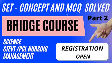 Set Concept and MCQ for Bridge course | set class 10 | Entrance preparation for class 11 | CTEVT