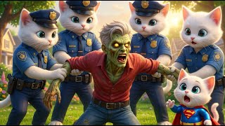 Cute Kitten vs Zombie Grandpa 🧟‍♂️💥 Police Arrive Just in Time!
