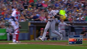 MIA@MIL: Bour rips an RBI double to right field