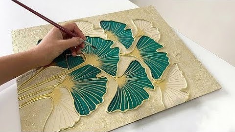 How To Paint Ginkgo Leaves With Texture Paste & Gold Leaf | Easy Tutorial by @InspireArtLinkings