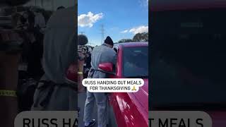 Russell Westbrook handing out meals for Thanksgiving shorts nbashorts nbahighlights