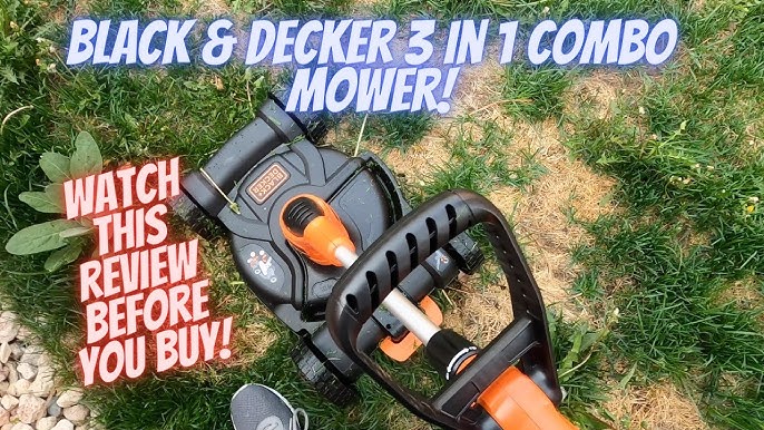 BLACK+DECKER 3-in-1 String Trimmer/Edger & Lawn Mower, 6.5-Amp, 12-Inch,  Corded (MTE912) (Power cord not included), Black/Red