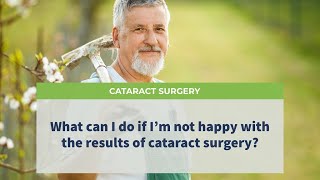 What can I do if I'm not happy with the result of cataract surgery?