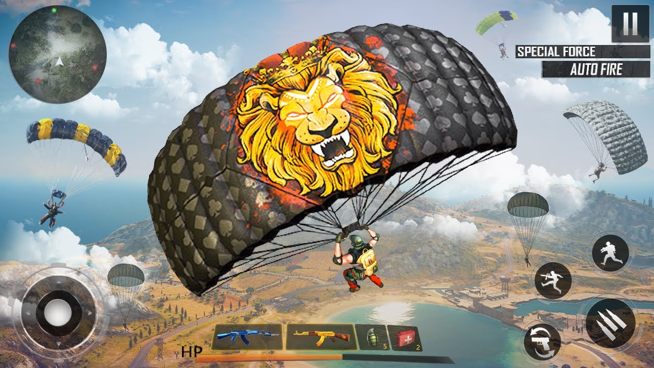 parachute shooting game