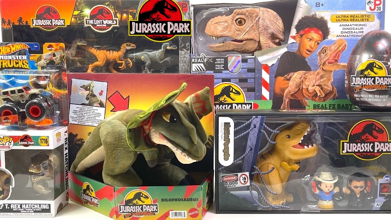 Jurassic Park Toy Collection ASMR Unboxing | Real FX Baby T REX Dinosaur | Velociraptor | toy review
