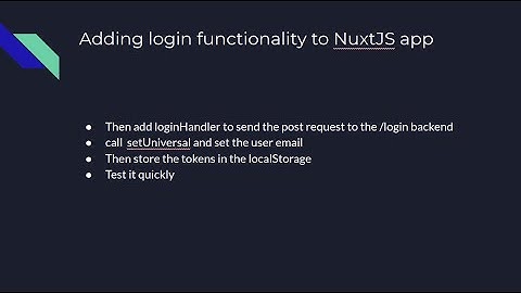 15. Adding login to the NuxtJS app