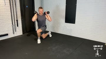 Curtsy Lunge   Dual DB Frontrack with Rotation Over