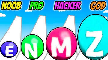 ABC Run 2048 Alphabet Runner - NOOB vs PRO vs HACKER vs GOD