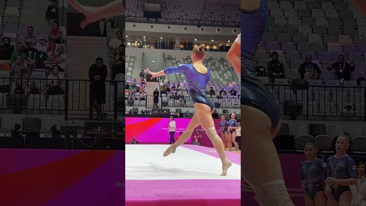 2021 world all-around champion Angelina Melnikova (AIN) on floor 