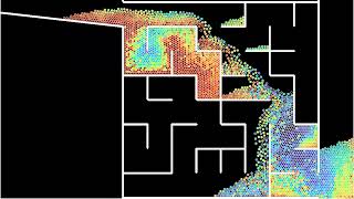 Solving a maze with gravity and sand