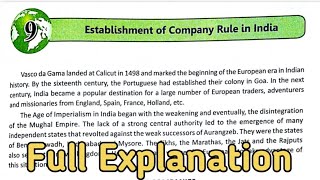 ||Establishment of Company Rule In India||DAV Class 8 S.St Ch-9 Full Explanation||Study With Deep||
