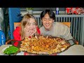 WE TRIED THE WORLDS MOST LUXURIOUS INSTANT NOODLE DISH! Huge Ssamgyupsal & Ramyun Couple MUKBANG