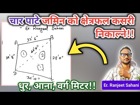 How to calculate plot area in square feet, square meter, dhur, aana in Nepal