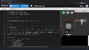 Montaje 32: Programado en un ESP32 en Python mapeando un servomotor SG90 función map