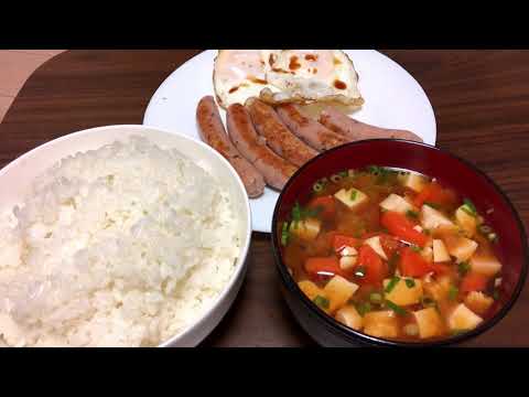 ASMR ソーセージと目玉焼き　一人暮らしご飯　【咀嚼音】