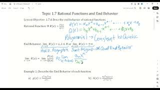 Famous AP Precalc 1 7 Rational Functions & End Behavior Pt 1 Net Worth