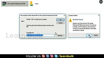 The file  inf on unknown is needed for any printer driver Window 10/11 | Learn Bulk