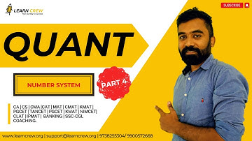 PGCET | MAT | BANKING - Number Systems - Quants (Part - 4) | Learncrew | Lakshmanan