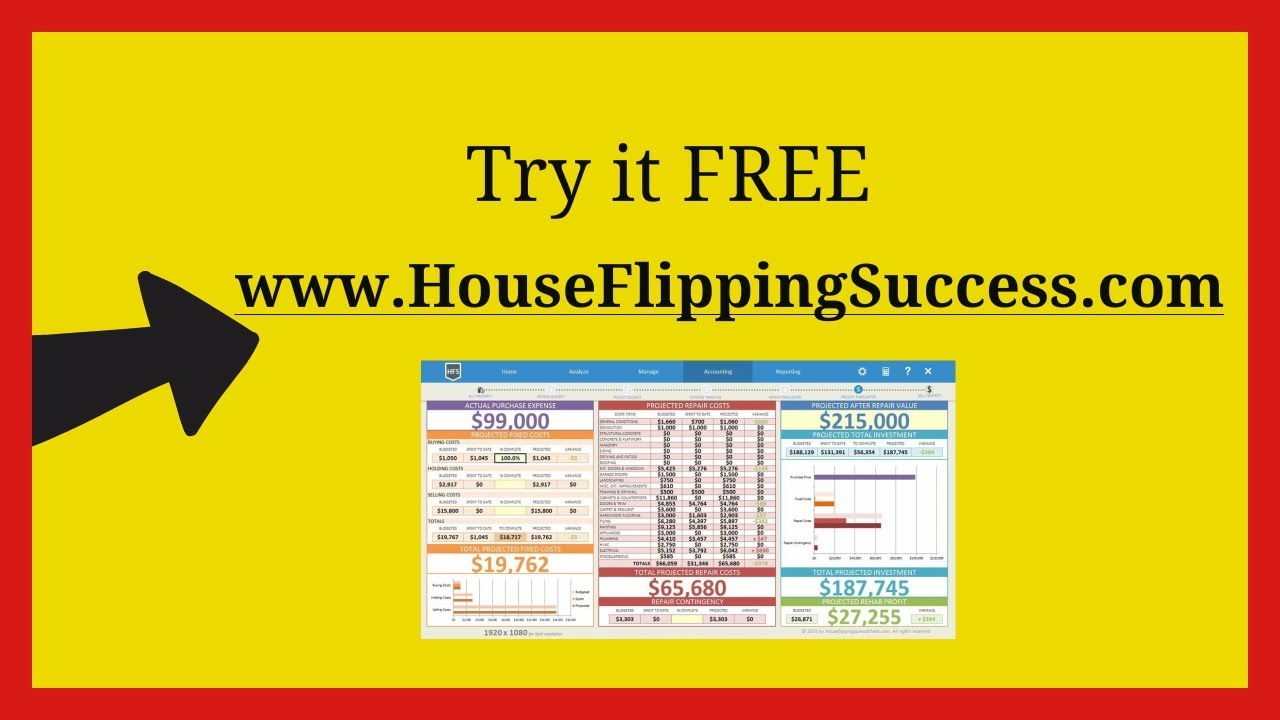 house flipping spreadsheet template