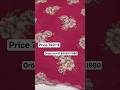 Soft &amp; smooth weightless chiffon floral digital print with cutdana work &amp; scalloped cutwork border