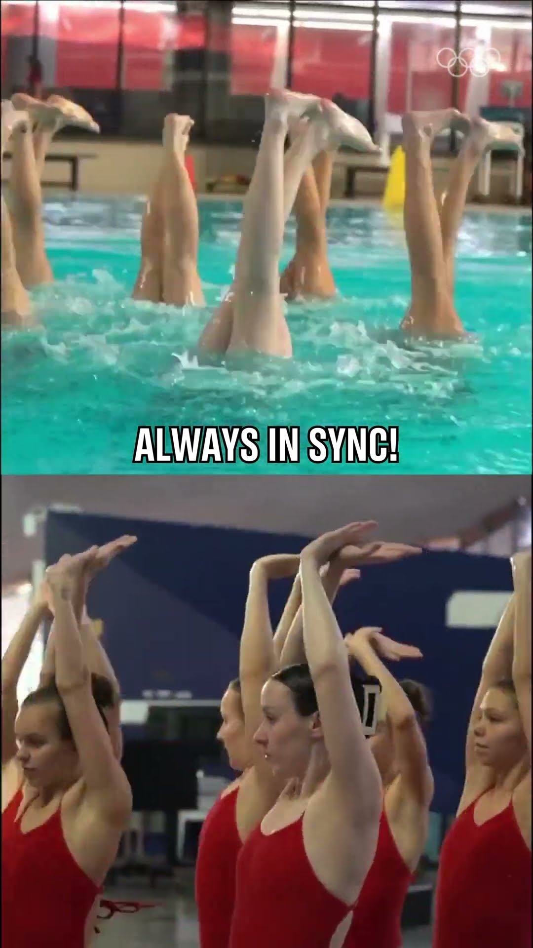 Mesmerising! ?✨ In the pool or out, the Canada artistic swimming team is always in sync.