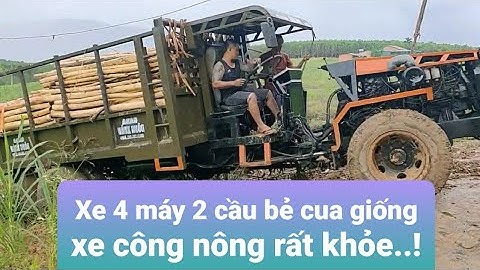 Xe 4 máy 2cầu của gara đông xuân chở keo lên dốc lúc trời mưa cài bi sai lên dốc cực khỏe..!