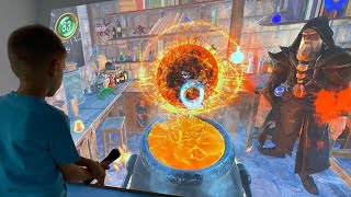 Interactive lights. Children's attraction for amusement parks