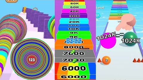 ( Glitch : pink 1024K ball) Ball Run Infinity vs Level Up Circles vs Number Run & Merge Master Games