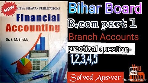 Lnmu #Branch Accounts #B.com part 1.practical question-1,2,3,4,5.