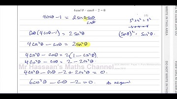 [P2], Edexcel (GCE), 8MA0/01, AS, (UK), June 2018, Q12, Trig Identities & Equations