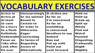 ENGLISH VOCABULARY EXERCISES INTERMEDIATE ADVANCED.  VOCABULARY WORDS ENGLISH LEARN WITH MEANING