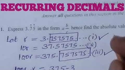 Converting recurring decimals to fractions