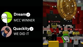 Twitter reacting to Dream,Sapnap,Quackity and Michael win MCC 15