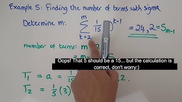 Grade 12 Sequences and Series Part 4e1 GS Example 5 with Sigma1