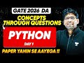 Python for GATE 2026 DA | Day 1 – Concepts Through Questions | Most Expected Questions