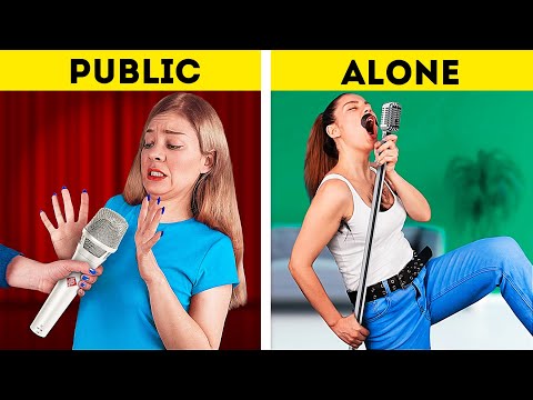 girls-in-public-vs-girls-alone-/-funny-awkward-moments