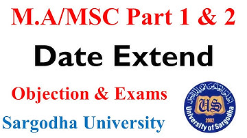 MA MSc Part 1 & 2 Annual 2022 & Supply 2021 Exams Objection Remove Date Extend Exams Update UOS