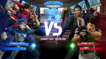 Strider Hiryu and X vs Frank West and Chris - Marvel vs Capcom Infinite Gameplay