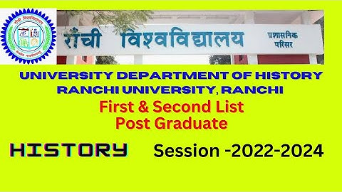 History Post Graduate  First and Second List @ajaykumarjh01