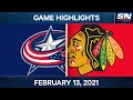 NHL Game Highlights | Blue Jackets vs. Blackhawks – Feb. 13, 2021