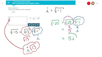 MAT 136 - Using i to rewrite square roots of negative numbers