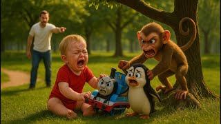 Misunderstood Penguin Rescues Thomas Train From A Naughty Monkey
