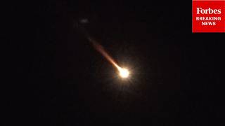 Raw Video Iranian Missiles Seen Flying Over West Bank Toward Israel